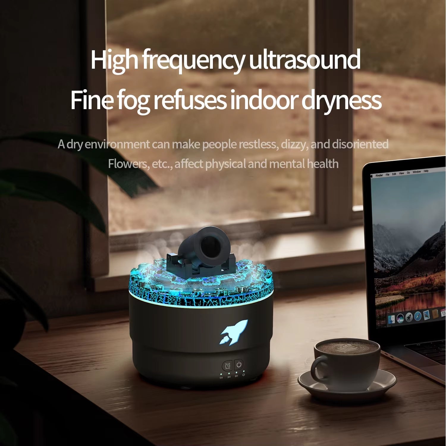 Humidificador volcánico LED